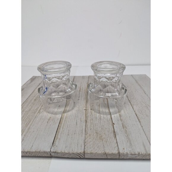 Set of 2 Vintage Honeycomb Georgian Tumbler Juice Water Glass 3 7/8" Tall Clear - Picture 10 of 10